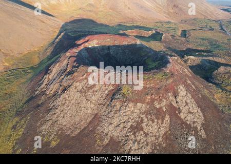 Cratere di Stora Eldborg, Penisola di Reykjanes, Islanda Foto Stock