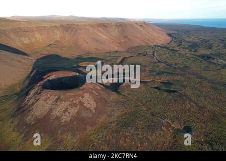 Cratere di Stora Eldborg, Penisola di Reykjanes, Islanda Foto Stock