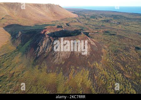 Cratere di Stora Eldborg, Penisola di Reykjanes, Islanda Foto Stock