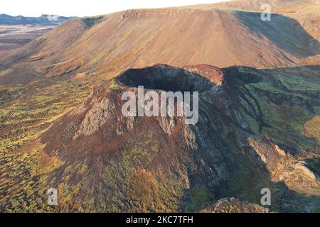 Cratere di Stora Eldborg, Penisola di Reykjanes, Islanda Foto Stock