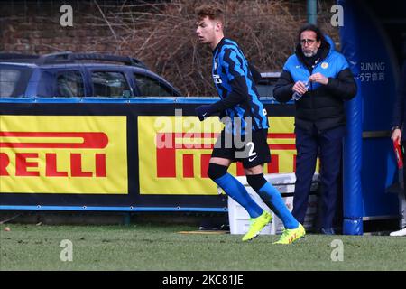 TIBO Persyn del FC Internazionale U19 durante la Primavera 1 TIM match tra FC Internazionale U19 e Torino FC U19 al Suning Youth Development Centre in memoria di Giacinto Facchetti a Milano, Italia, il 23 2021 gennaio (Foto di Mairo Cinquetti/NurPhoto) Foto Stock