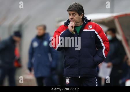 Allenatore capo Luciano Foschi di Carpi FC durante la Serie C di Carpi e Feralpisalo allo Stadio Sandro Cabassi il 27 gennaio 2021 a Carpi, Italia. (Foto di Emmanuele Ciancaglini/NurPhoto) Foto Stock