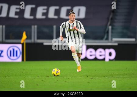 Radu Dragusin della Juventus Torino controlla la palla durante i quarti di finale della Coppa Coca-Cola di Coppa Italia allo Stadio Allianz, Torino, 27 gennaio 2021 (Foto di Andrea Diodato/NurPhoto) Foto Stock