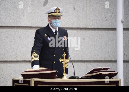 Il Capo dello Stato maggiore della Difesa (Jemad) Teodoro López Calderón durante l'atto con il quale Calderón ha giurato nella sua nuova carica, a Madrid (Spagna), il 28 gennaio 2021. (Foto di Oscar Gonzalez/NurPhoto) Foto Stock