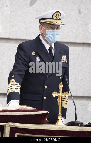 Il Capo dello Stato maggiore della Difesa (Jemad) Teodoro López Calderón durante l'atto con il quale Calderón ha giurato nella sua nuova carica, a Madrid (Spagna), il 28 gennaio 2021. (Foto di Oscar Gonzalez/NurPhoto) Foto Stock