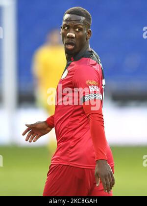 Luis Advincula durante la partita tra RCD Espanyol e Rayo Vallecano, corrispondente alla settimana 23 della Liga Smartbank, giocata allo Stadio RCDE il 31th gennaio 2021, a Barcellona, Spagna. (Foto di Urbanandsport/NurPhoto) Foto Stock