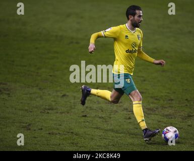 Mario Vrancic di Norwich City durante il Campionato Sky Bet tra Millwall e Norwich City al Den Stadium, Londra il 2nd febbraio 2021 (Photo by Action Foto Sport/NurPhoto) Foto Stock