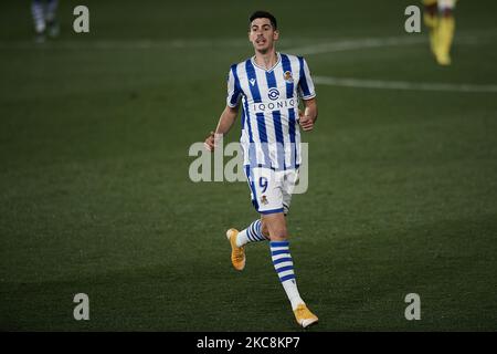 Carlos Fernandez della Real Sociedad durante la partita la Liga Santander tra Villarreal CF e Real Sociedad all'Estadio de la Ceramica il 30 gennaio 2021 a Villareal, Spagna. Gli stadi sportivi in Spagna restano soggetti a rigorose restrizioni a causa del Coronavirus Pandemic, in quanto le leggi di allontanamento sociale del governo vietano ai fan all'interno dei locali, con conseguente gioco a porte chiuse. (Foto di Jose Breton/Pics Action/NurPhoto) Foto Stock