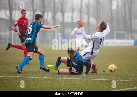 TIBO Persyn del FC Internazionale durante la Coppa Italia - Primavera TIM Cup match tra FC Internazionale U19 e Crotone U19 al Suning Youth Development Centre il 03 febbraio 2021 a Milano (Foto di Alessandro Bremec/NurPhoto) Foto Stock