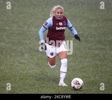 Adriana Leon di West Ham United WFC durante la partita di Super League delle donne di Barclays fa tra le donne di West Ham United e Bristol City al Chigwell Construction Stadium il 07th febbraio , 2021 a Dagenham, Inghilterra (Photo by Action Foto Sport/NurPhoto) Foto Stock