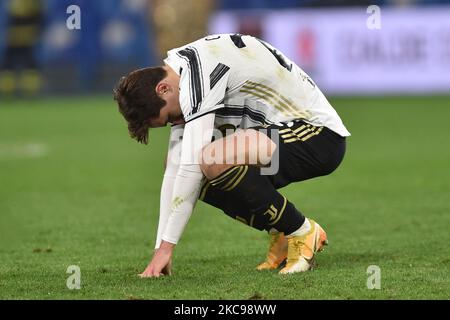 Federico Chiesa della Juventus FC sembra sconsolato durante la Serie A match tra SSC Napoli e Juventus FC allo Stadio Diego Armando Maradona Napoli Italia il 13 febbraio 2021. (Foto di Franco Romano/NurPhoto) Foto Stock