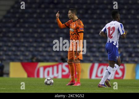 Il forward portoghese della Juventus Cristiano Ronaldo reagisce durante il round della UEFA Champions League di 16 - 1st tappa tra il FC Porto e il Juventus FC al Dragao Stadium il 17 febbraio 2021 a Porto, Portogallo. (Foto di Paulo Oliveira/NurPhoto) Foto Stock