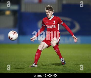 Durante la Premier League 2 Divisione uno tra Chelsea Under 23 e Liverpool Under 23 al Kingsmeadow Stadium , Norbiton, Kingston upon Thames, Londra, Regno Unito il 19th febbraio 2021 (Photo by Action Foto Sport/NurPhoto) Foto Stock