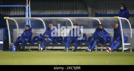 Chelsea Back Staffduring Premier League 2 Divisione uno tra Chelsea Under 23 e Liverpool Under 23 al Kingsmeadow Stadium , Norbiton, Kingston upon Thames, Londra, Regno Unito il 19th febbraio 2021 (Photo by Action Foto Sport/NurPhoto) Foto Stock