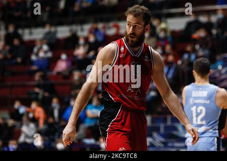 Sergio Rodriguez di Milano durante la partita di pallacanestro Eurolega tra Zenit San Pietroburgo e AX Armani Exchange Milano il 22 febbraio 2020 alla Sibur Arena di San Pietroburgo, Russia. (Foto di Mike Kireev/NurPhoto) Foto Stock