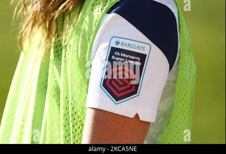 BADGE di fa Donna Super League durante Barclays fa Donna Super League tra Tottenham Hotspur ed Everton al Hive Stadium , Barnet UK il 28th febbraio 2021 (Photo by Action Foto Sport/NurPhoto) Foto Stock