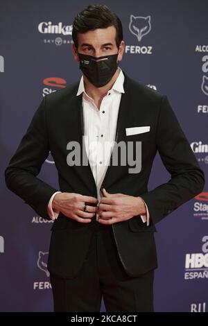 Mario Casas partecipa ai Feroz Awards 2021 Red Carpet al VP Hotel Plaza de España di Madrid, Spagna (Foto di Carlos Dafonte/NurPhoto) Foto Stock