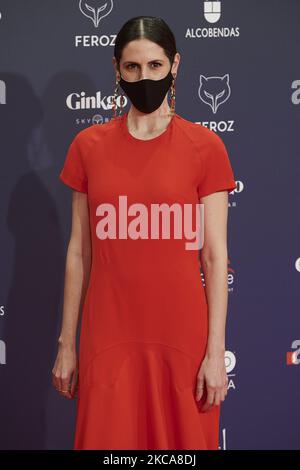 Barbara Santa Cruz partecipa ai Feroz Awards 2021 Red Carpet al VP Hotel Plaza de España di Madrid, Spagna (Foto di Carlos Dafonte/NurPhoto) Foto Stock