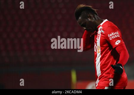 Mario Balotelli dell'AC Monza in azione durante la partita di Serie B tra l'AC Monza e Pordenone Calcio allo Stadio Brianteo del 06 marzo 2021 a Monza. (Foto di Mairo Cinquetti/NurPhoto) Foto Stock