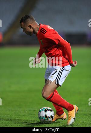 Everton durante la partita di Liga NOS tra Belenenses SAD e SL Benfica all'Estadio Nacional il 8 marzo 2021 a Oeiras, Portogallo. (Foto di Paulo Nascimento/NurPhoto) (Foto di Paulo Nascimento/NurPhoto) Foto Stock