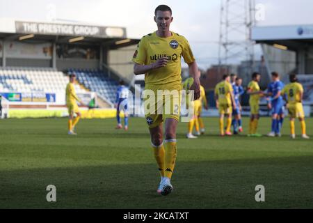 Joe Partington di Eastleigh durante la partita della Vanarama National League tra Hartlepool United e Eastleigh a Victoria Park, Hartlepool, sabato 13th marzo 2021. (Foto di Mark Fletcher/MI News/NurPhoto) Foto Stock