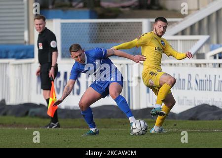 Durante la partita della Vanarama National League tra Hartlepool United e Eastleigh a Victoria Park, Hartlepool, sabato 13th marzo 2021. (Foto di Mark Fletcher/MI News/NurPhoto) Foto Stock