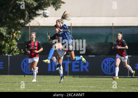 Caroline Moller Hansen del FC Internazionale in azione durante il Women Coppa Italia match tra FC Internazionale e AC Milan allo Stadio Ernesto Breda il 14 marzo 2021 a Sesto San Giovanni. (Foto di Giuseppe Cottini/NurPhoto) Foto Stock