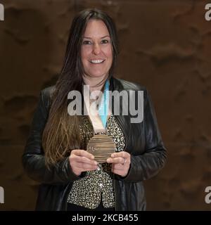 L'atleta spagnolo Astrid Fina Paredes posa durante la sessione di ritratto a Madrid, Spagna, il 18 marzo 2021. (Foto di Oscar Gonzalez/NurPhoto) Foto Stock