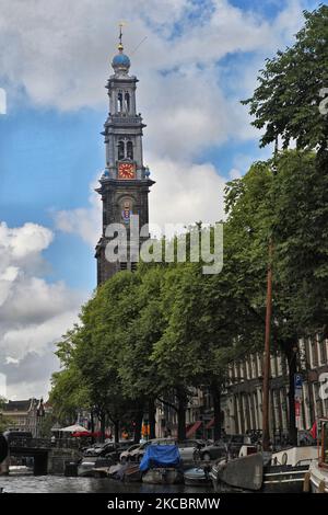 Westerkerk Chiesa di Amsterdam, Paesi Bassi, Europa. La chiesa fu costruita tra il 1620 e il 1631 in stile tardo rinascimentale dall'architetto Hendrick de Keyser. (Foto di Creative Touch Imaging Ltd./NurPhoto) Foto Stock