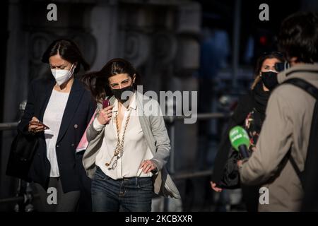 Palazzo Chigi, arriva al Consiglio dei Ministri, Ministro Mara Carfagna per la coesione Sud e Territoriale nel Governo Draghi: Il 31 marzo 2021 a Roma, Italia. (Foto di Andrea Ronchini/NurPhoto) Foto Stock