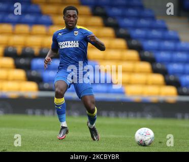 Kwaku Frimpong di AFC Wimbledon durante la fa Youth Cup Fourth Round proprio tra AFC Wimbledon e Tottenham Hotspur a Plough Lane Ground il 31st marzo 2021 a Wimbledon, Inghilterra. (Foto di Action Foto Sport/NurPhoto) Foto Stock