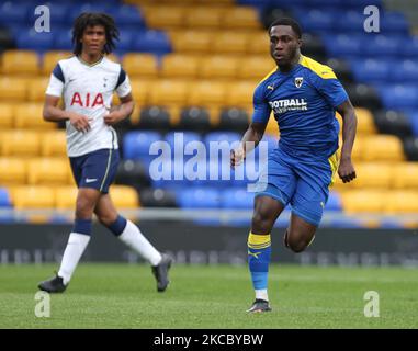 Kwaku Frimpong di AFC Wimbledon durante la fa Youth Cup Fourth Round proprio tra AFC Wimbledon e Tottenham Hotspur a Plough Lane Ground il 31st marzo 2021 a Wimbledon, Inghilterra. (Foto di Action Foto Sport/NurPhoto) Foto Stock