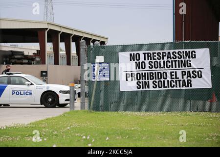 Il nuovo impianto per l'immigrazione di Houston, Texas, il 3rd aprile 2021. Il congressuale Sheila Jackson Lee ha parlato di fronte a una nuova struttura che attualmente ospita oltre 300 bambini migranti non accompagnati e presto ne terrà di più, il pomeriggio di sabato 3rd 2021 aprile. (Foto di Reginald Mathalone/NurPhoto) Foto Stock