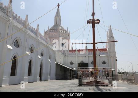 Chiesa di Annai Velankanni (Basilica di nostra Signora della buona Salute) a Velankanni, Tamil Nadu, India. (Foto di Creative Touch Imaging Ltd./NurPhoto) Foto Stock