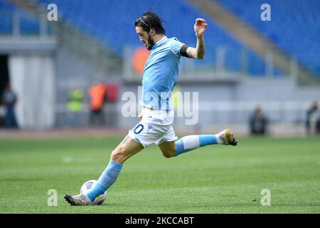 Durante la Serie Un incontro tra SS Lazio e Spezia Calcio allo Stadio Olimpico di Roma il 3 aprile 2021. (Foto di Giuseppe Maffia/NurPhoto) Foto Stock