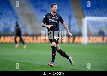 Mitchell Dijks del Bologna FC durante la Serie A match tra AS Roma e Bologna FC allo Stadio Olimpico di Roma il 11 aprile 2021. (Foto di Giuseppe Maffia/NurPhoto) Foto Stock