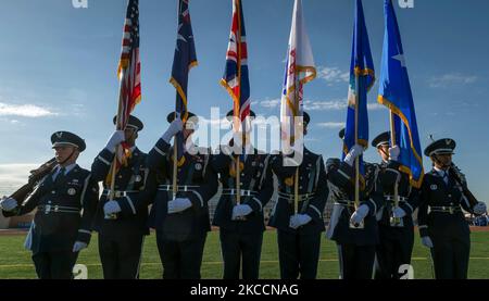 Guardia d'onore della base dell'aeronautica di Nellis. Foto Stock