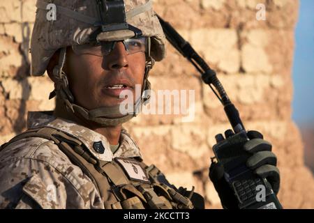 Un uomo di fanteria del corpo marino degli Stati Uniti. Foto Stock