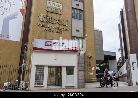 Una visione generale che mostra la Casa della televisione di RTHK a Hong Kong, Cina il 20 aprile 2021. Radio Television Hong Kong (RTHK) è il servizio pubblico di radiodiffusione di Hong Kong. (Foto di Vernon Yuen/NurPhoto) Foto Stock