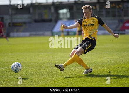 Il Casper Tengstedt di Horsens durante la partita danese di Superliga tra AC Horsens e Lyngby alla CASA Arena Horsens di Horsens, Danimarca, il 18 aprile 2021. (Foto di Ulrik Pedersen/NurPhoto) Foto Stock