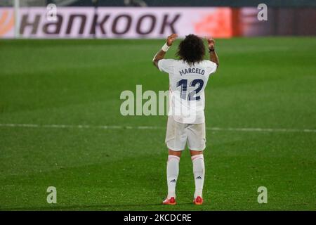 Marcelo del Real Madrid durante la partita la Liga Santander tra Real Madrid e Real Betis all'Estadio Alfredo di Stefano a Madrid, Spagna, il 24 aprile 2021. (Foto di Indira/DAX Images/NurPhoto) Foto Stock