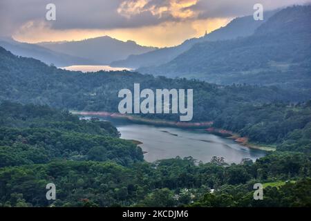 Paesaggio montano panoramico a Pussellawa, Sri Lanka. (Foto di Creative Touch Imaging Ltd./NurPhoto) Foto Stock