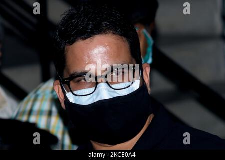 Prashant Kishor , stratega politica indiana arrivare TMC bhawan e unirsi al partito TMC incontro con i nuovi candidati TMC per le elezioni del Bengala occidentale assemblea legislativa, a Kolkata il 03,2021 maggio. (Foto di Debajyoti Chakraborty/NurPhoto) Foto Stock