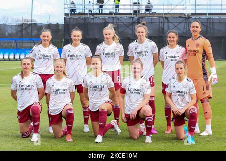 Arsenal durante Barclays fa Women's Super League tra Everton Women e Arsenal al Walton Hall Park Stadium, Liverpool, Regno Unito il 02nd maggio 2021. (Foto di Action Foto Sport/NurPhoto) Foto Stock