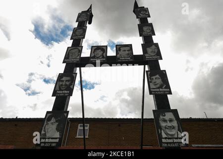 Un memoriale degli scioperi della fame, visto a Belfast. Oggi ricorre il 40th° anniversario della morte di Bobby Sands. Morì il 5 maggio 1981 presso il Maze Prison Hospital, dopo 66 giorni di sciopero della fame, all'età di 27 anni. Sands divenne il martire dei Repubblicani irlandesi. Mercoledì 5 maggio 2021, a Belfast, Irlanda del Nord. (Foto di Artur Widak/NurPhoto) Foto Stock