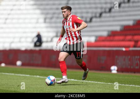 Lynden Gooch di Sunderland durante la partita della Sky Bet League 1 tra Sunderland e Northampton Town allo Stadio di Light, Sunderland, Regno Unito, il 9th maggio 2021. (Foto di Mark Fletcher/MI News/NurPhoto) Foto Stock