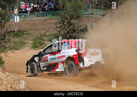 Sebastien OGIER (fra) e Julien INGRASSIA (fra) in TOYOTA Yaris WRC della TOYOTA GAZOO RACING WRT in azione durante lo Shakedown - Baltar del WRC Vodafone Rally Portogallo 2021 a Matosinhos - Portogallo, il 20 maggio 2021. (Foto di Paulo Oliveira / NurPhoto) Foto Stock