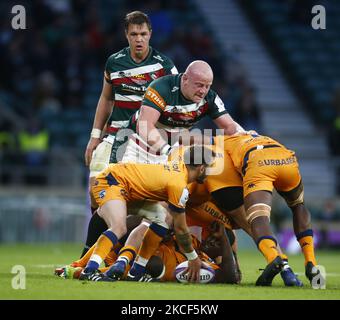 DaN Cole di Leicester Tigers durante la sfida finale di Coppa tra Leicester Tigers e Montpellier, al Twickenham Stadium il 21 maggio 2021 a Londra , Inghilterra (Photo by Action Foto Sport/NurPhoto) Foto Stock