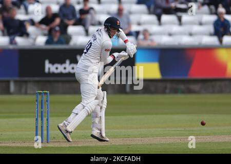 La battuta di Michael Pepper dell'Essex durante la partita del LV= County Championship tra il Durham County Cricket Club e l'Essex a Emirates Riverside, Chester le Street giovedì 27th maggio 2021. (Foto di Mark Fletcher/MI News/NurPhoto) Foto Stock