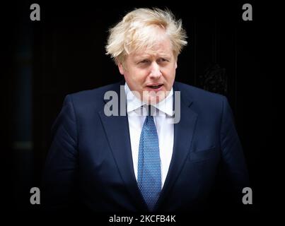 Viktor Orbán il primo ministro ungherese viene accolto dal primo ministro britannico Boris Johnson in visita a Downing Street, Londra, venerdì 28th maggio 2021. (Foto di Tejas Sandhu/MI News/NurPhoto) Foto Stock